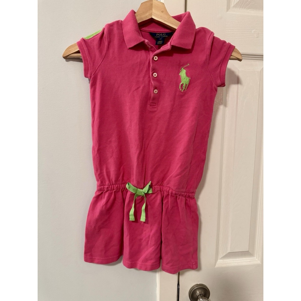 Polo Ralph Lauren Pink Polo Drop Waist Dress Sz 6X Back To School Preppy Barbie